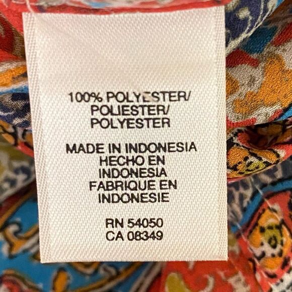 Jones New York Sport Paisley Print Blouse Button Down 3-4 Sleeve Womens Size XL - Picture 5 of 6